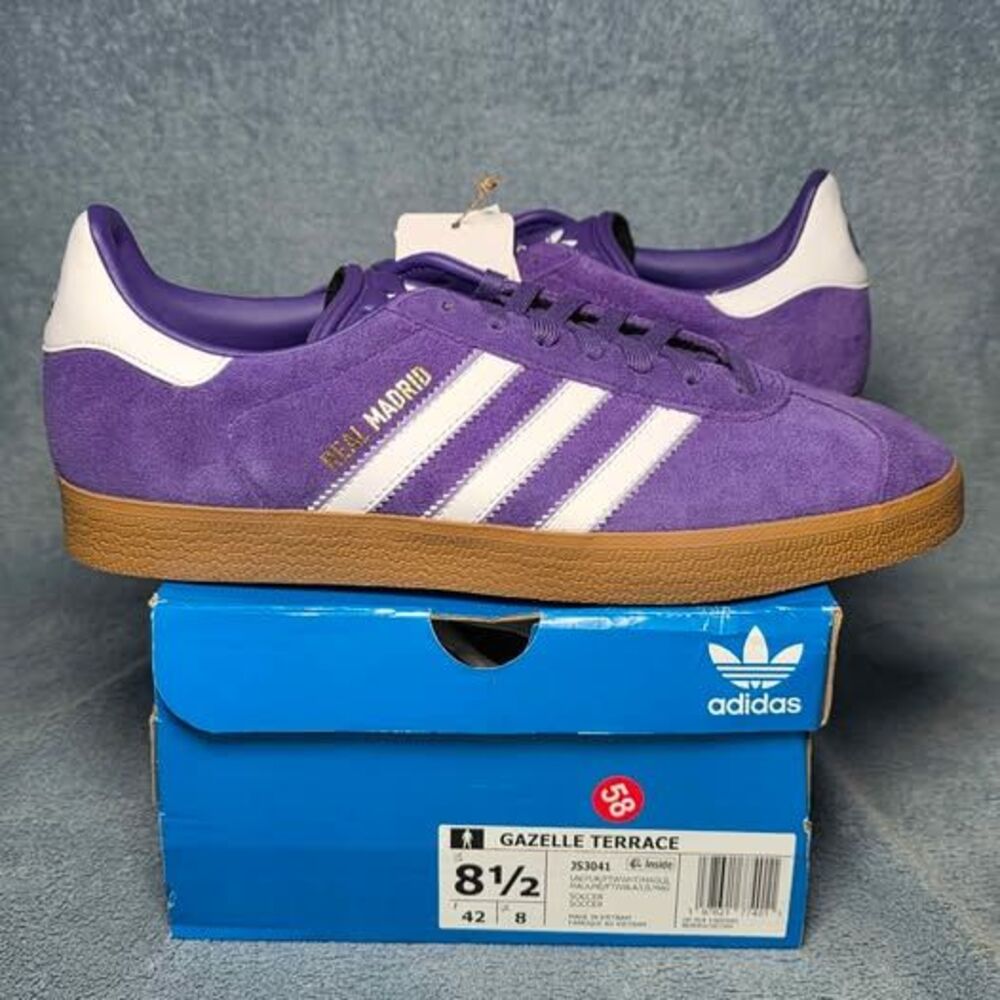 Adidas Gazelle Terrace Real Madrid Purple Shoes Men's 8.5 or Women's 9.5